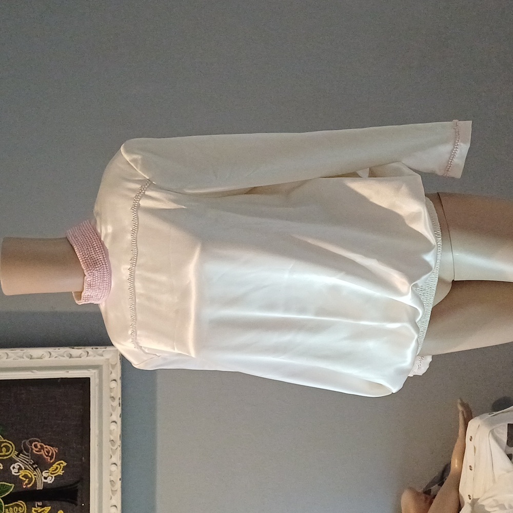 Saks Fifth Avenue vintage 60's backless pearl encrusted neck blouse KaSandra 10